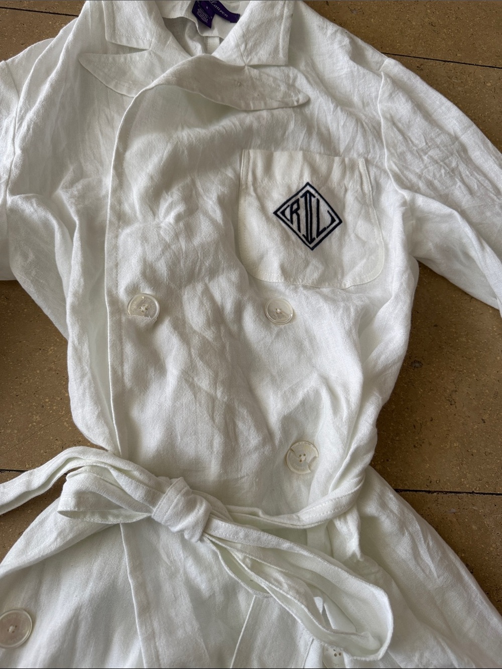 Ralph Lauren Purple Label Cream Trench Coat - Picture 15 of 16